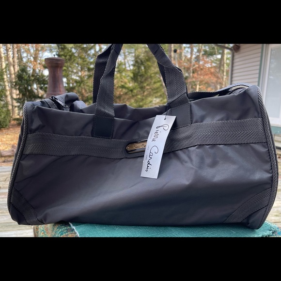 Retro Pierre Cardin Gym bag, carry on, duffle bag with shoulder strap Grey NWT - Picture 13 of 15
